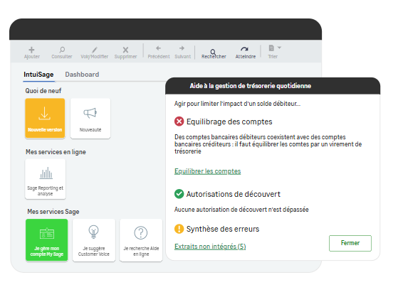 Gestion de la trésorerie sage 100 entreprise